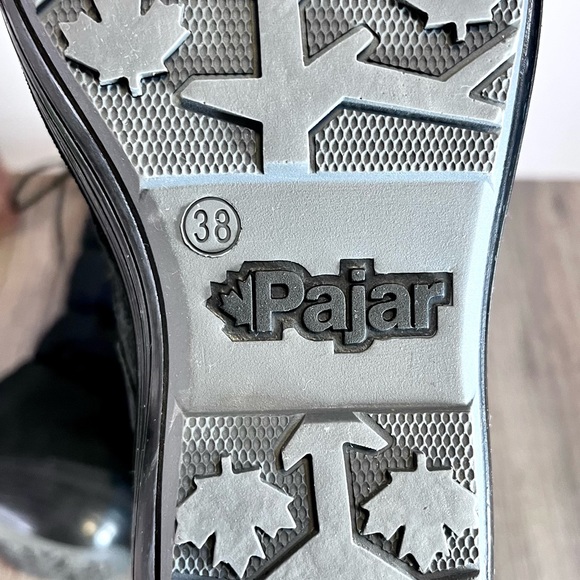 * Pajar | Faux Shearling Lined Quilted Nylon/Suede Mid Calf Boot Black 38/7-7.5 - Picture 11 of 16